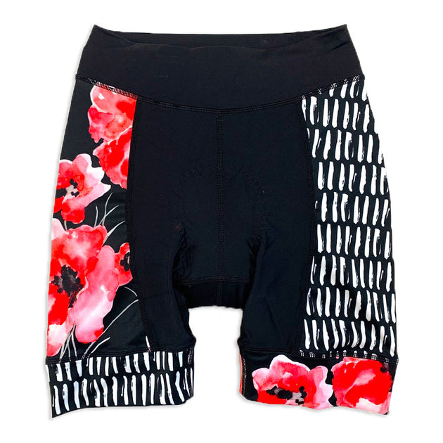 Painted Poppies Cycling Shorts Velorosa Cycling