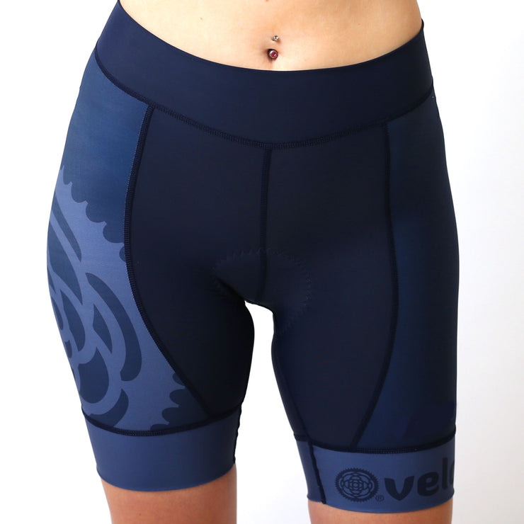 Model wearing Basics Collection Women's Cycling Shorts Navy Front