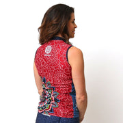 Model wearing Mandala Sleeveless Women's Biking Jersey Back